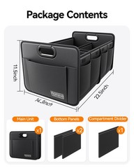 Homeve Car Trunk Organizer For Suv 15.5Gal Large Capacity No-Sag Heavy Duty