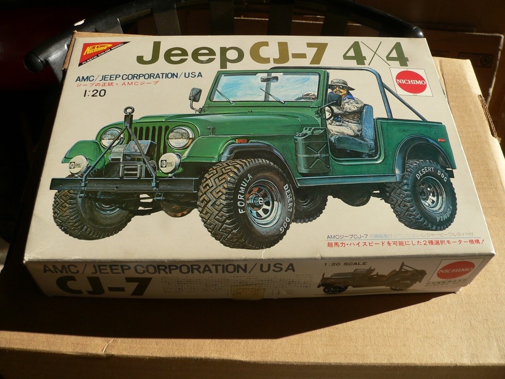 NICHIMO AMC JEEP CJ7 4X4 MOTORIZED MODEL KIT COMPLETE IN ORIGINAL BOX