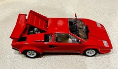 🏁 Built Plastic Model Car Kit TAMIYA Red Lamborghini Countach LP500S – 1/24 🏁