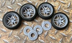 Resin 21/20 in. “Hurricane” model car wheels, 1/24 1/25 scale