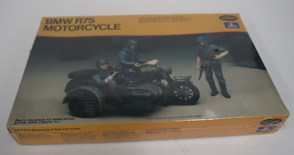 Vintage 1979 Italaerei/Testers German BMW R75 Motorcycle Model kit SEALED MD142