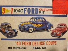 Vintage AMT Ford 1940 Ford Deluxe Coupe 3 in 1 customizing kit UNBUILT IN BOX