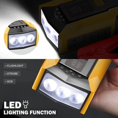 Dna Motoring 12V 2000A Peak Multi-Function Portable Car Battery Jump Starter
