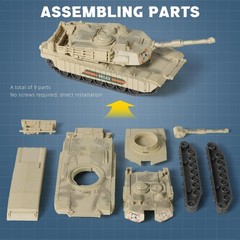 Detailed 1/72 Scale Military M1A2 Tank Model Kit – 9 Pieces for Easy Assembly