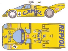 #4 Camel Porsche 962 C 1/24th – 1/25th Scale Waterslide Decals