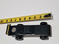 Vtg Pinewood Derby Custom Weighted Race Car Wood Racer OOAK Green Yellow Nickel