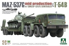 1/72 MAZ537G Mid Production Tank Tractor w/CHMZAP-5247G Semi-Trailer & T54B Tank