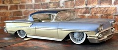 Resin 22 In. “Artillery” Restomod Wheels, W/ One Inch Whitewalls,1/24 1/25 Scale