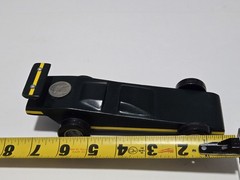 Vtg Pinewood Derby Custom Weighted Race Car Wood Racer OOAK Green Yellow Nickel