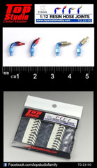 Top Studio 1/12 (2.5mm) resin hose joints Detail-Up Parts Item # TD23190