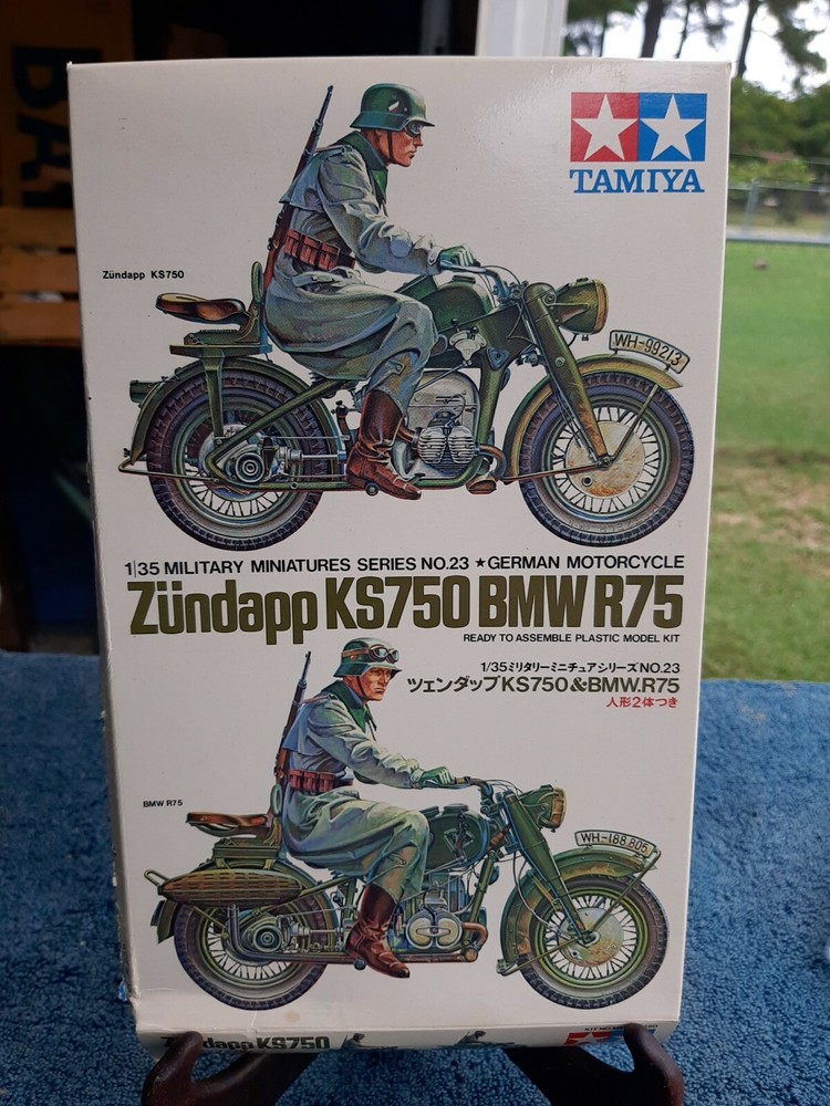 TAMIYA MODEL KIT BMW R75 ZUNDAPP KS750 GERMAN MILITARY MOTORCYCLE TOY JAPAN RARE
