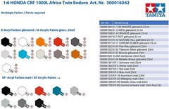 TAMIYA Scale model 1/6 Honda CRF1000L Africa Twin & Detail up parts set 12674