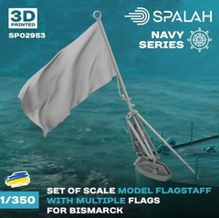 SPALAH 02953 1/350 Set of scale models Flagstaffs with multiple flags/Bismarck