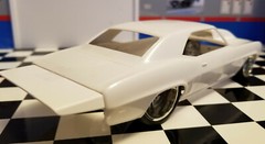 Resin Rear Spoiler & Outlaw Hood Combo for ’69 Camaro Revell 1/25. HOT!