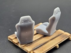 Recaro R3 mini bucket seats for 1/24 and 1/25 scale model cars (2pac)