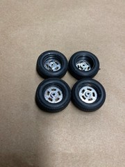 CUSTOM Mags 1/25 Scale Muscle Car Hot Rod Street Rims & Tires SET Goodyears WOW