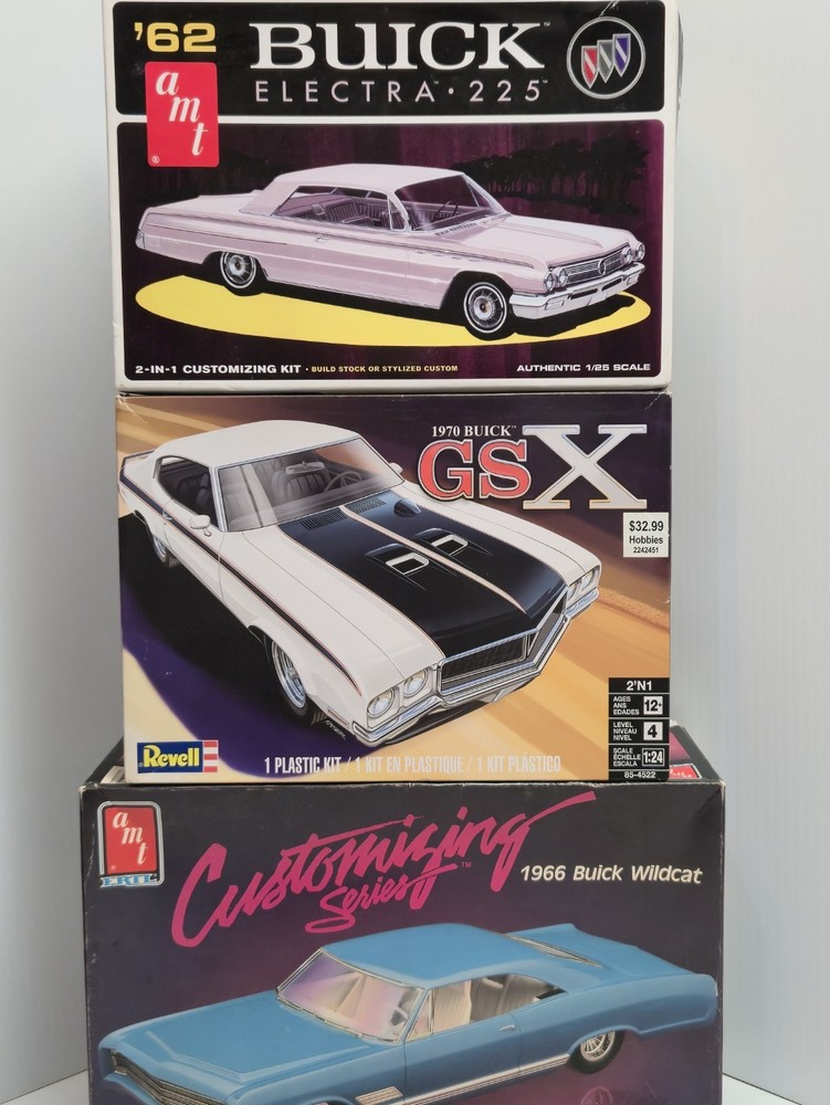 BUICK ’62•’66•’70 1/25 Revell/AMT Plastic Model Kits ALL COMPLETE 98% Bagged