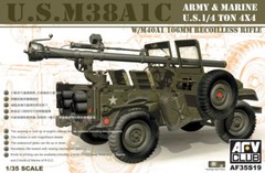 AFV Club 1/35 AF35S19 US M38A1C 1/4 Ton 4×4 w/M40A1 106mm Redoilless Rifle