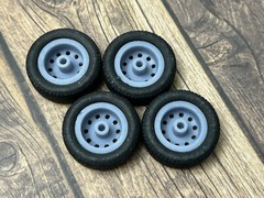 1/24 Scale: 17-inch “Police Cruiser” model car wheels/tires. Resin; 3D Print