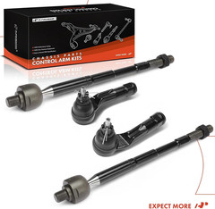 Set of 4, Front Inner Outer Tie Rod End Kit, Compatible with Kia Soul 2020-2023,