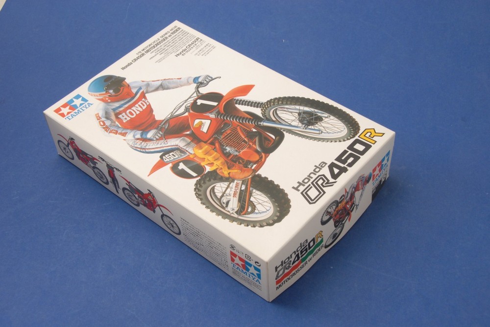 Tamiya Honda CR450R Motocrosser Dirt Bike With Rider Model Kit 14018 #18