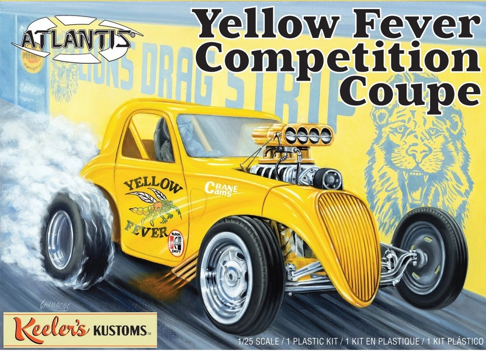 Atlantis 1/25 Keelers Kustom’s Yellow Fever Coupe Fiat Plastic Model Kit 13101