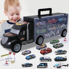 Toddler Toys for 3-4 Year Old Boys,Large Transport Cars Carrier Set Black