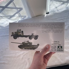 Takom 2095 1/35 Scale KRAZ-260V Tractor with Semi-Trailer and T-55 AMV NIB READ*