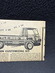IMC Dodge Little Red Wagon Instructions Original Model 1966 Issue A100 Truck 107