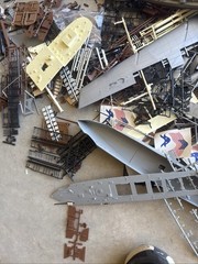 Large Group Lot Vintage Model Models Ship Ships Boat Boats Junk Yard Junkyard