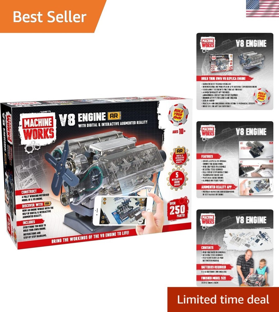 V8 Engine Replica Model – Educational DIY Kit with Sounds and Illumination