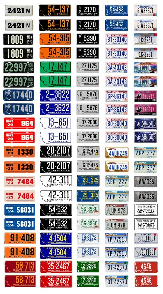 1/25 scale model car assorted USA Montana license plates state tags