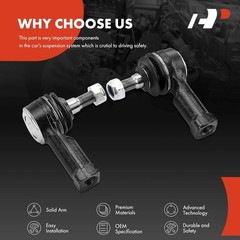 A-Premium 2 x Front Outer Tie Rod Ends, Compatible with Mitsubishi Outlander