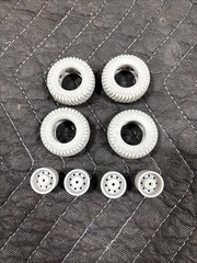 Resin Printed 1/25 MT 37 Baja Claw Tires And Seperate 8 Lug Wheels Truck Mud Bog
