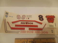 #8 Kenny Wallace Red Dog 1/24th , 1/25th Scale Waterslide Decal Sheet