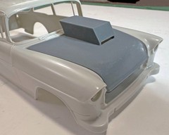 1/25th SCALE 3D PRINTED 55 CHEVY GASSER HOT ROD HOODS THREE DIFFERENT HOODS