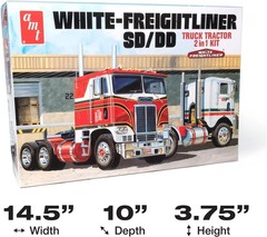 Limited Edition 1:25 White Freightliner 2-in-1 Cabover Tractor Kit for Ages 14+