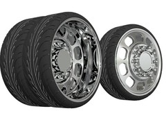 1:25-1:24 Scale Resin 24″ Milled Slot Dually Tires With Brakes