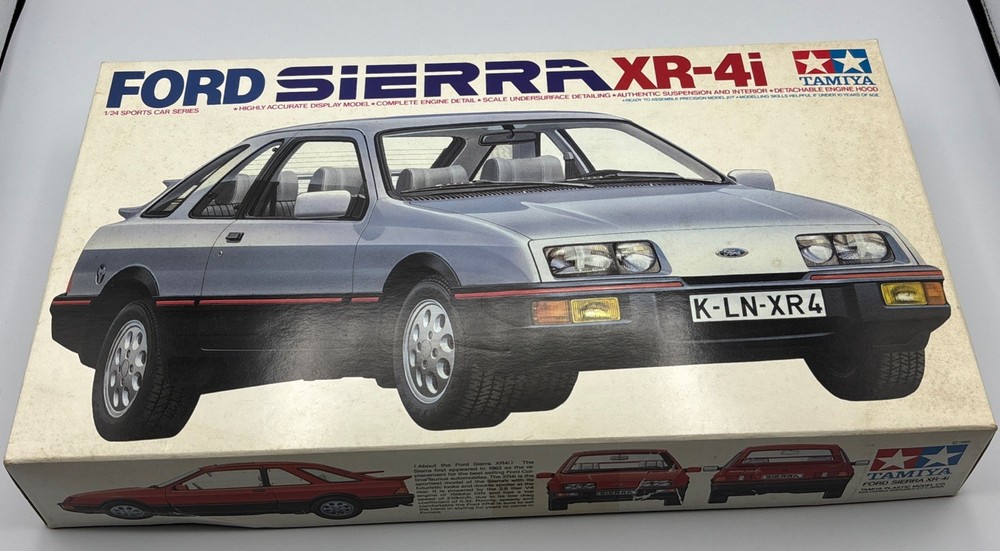 Tamiya, Ford Sierra XR-4i #2452 Vintage Model Kit, 1/24, Sealed Parts, Open Box.