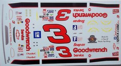 NASCAR DECAL # 3 GOODWRENCH SILVER ANNIVERSARY 1995 MONTE CARLO EARNHARDT 1/24