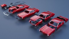 ABS Like Resin 3D Printed 1971 Mercury Comet Model in 1/25