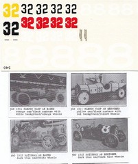 Fred Cady Decal #540 1911/1912 Marmon Wasp & 1912 National