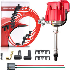 New Racing HEI Ignition Distributor with Wiring Set Replacement for Chevy 302 45