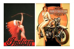 1:10 scale model vintage motorcycle posters signs