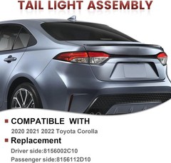 LED Tail Lights Outer Assembly Compatible with 2020-2024 Toyota Corolla Sedan L