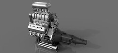 HEMI V8 Chrysler BLOWN SUPERCHARGER – 3D print 1 8 12 18 24 43 amt revell Tamiya