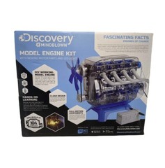 Discovery Mindblown Model Engine Build Kit STEM Moving Parts, LED Lights NIB