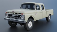 ABS-LIKE RESIN 3D PRINTED 1/25 1966 FORD F-250 CREW CAB PICK UP FULL KIT