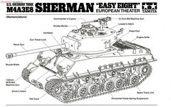 Tamiya 1/48 M4A3E8 Sherman Easy Eight WWII U.S. Tank Model Kit