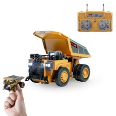 BRRRRT 1/64 RC Dump Truck,Mini Truck Toy,8-Channel Remote Control 6.5 Cm